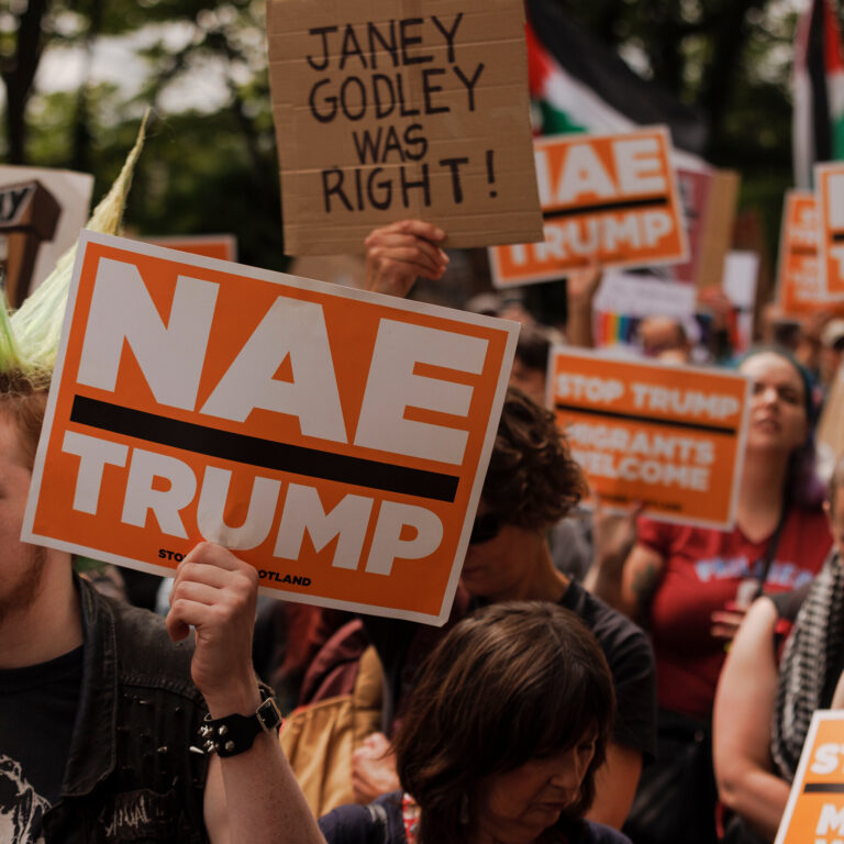 A Golfing Trump Is Greeted by Protesters in Scotland